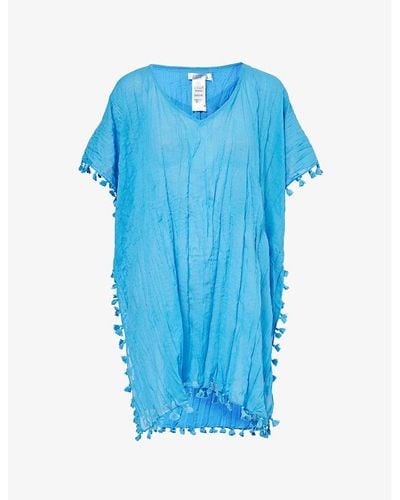 Seafolly Relaxed-fit Cotton Kaftan - Blue