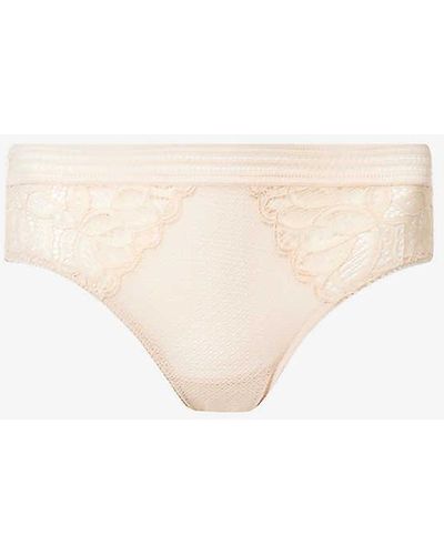 Wacoal Raffiné Mid-rise Lace Stretch-woven Brief - White