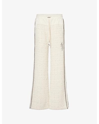 Amiri Bouclé-panel Brand-embroidered Woven Trouser - Natural