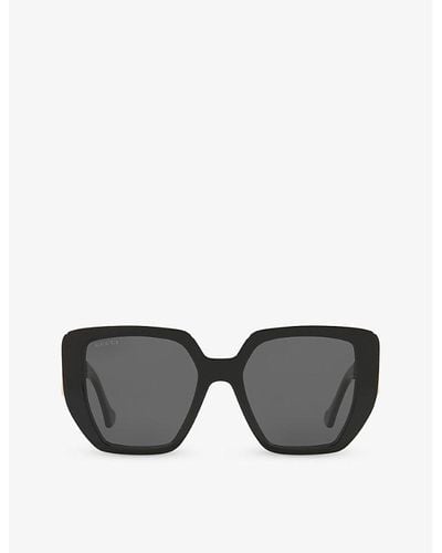 Gucci Gc001595 gg0956s Rectangle-frame Acetate Sunglasses - Gray