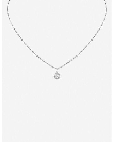 Messika Joy Coeur 18ct White-gold And Diamond Necklace - Metallic