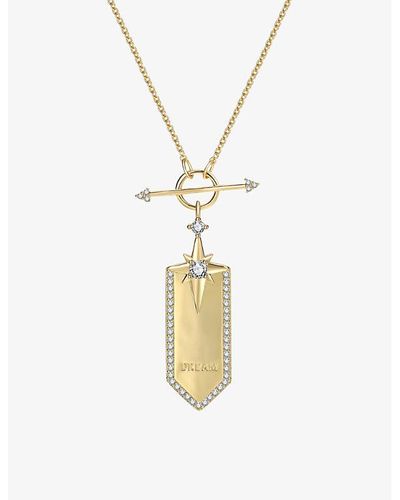 Celeste Starre Dare To Dream 18ct -plated Brass And Zirconia Pendant Necklace - Metallic