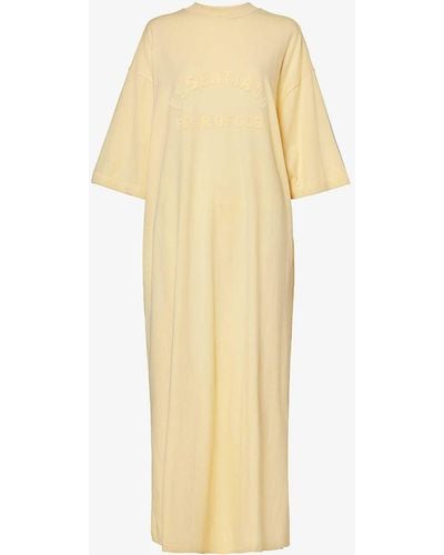 Fear of God ESSENTIALS Essentials Relaxed-fit Cotton-blend Midi Dress X - Yellow