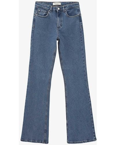 IKKS Boot-cut Flared-leg High-rise Stretch-denim Jeans - Blue