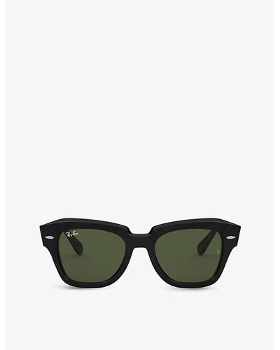 Ray-Ban Rb2186 Rectangular-frame Acetate Sunglasses - Black