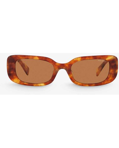 Miu Miu Mu 08ys Square-frame Tortoiseshell Acetate Sunglasses - Brown