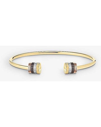 Boucheron Quatre Classique Pvd-coated 18ct Yellow, White And Pink Gold And 0.23ct Brilliant-cut Diamond Bracelet - Natural