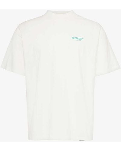 Represent Owners' Club Slogan-print Cotton-jersey T-shirt X - White