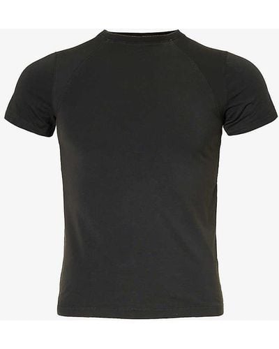 Entire studios Mini Crewneck Stretch Organic-cotton T-shirt - Black