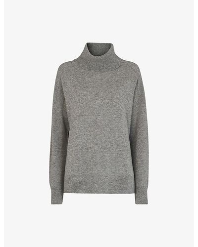 Whistles Roll-neck Cashmere Sweater - Gray