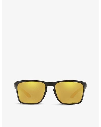 Oakley Oo9448 Sylas Polarised Rectangular-frame Acetate Sunglasses - Black