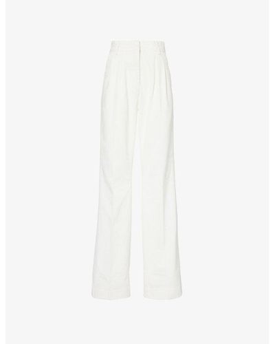 FAVORITE DAUGHTER The Favorite Straight-leg Mid-rise Cotton-twill Pants - White