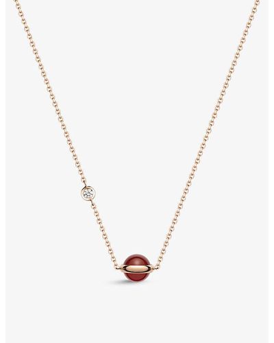 Piaget Possession 18ct Rose-gold, 0.05ct Diamond And Carnelian Pendant Necklace - Metallic
