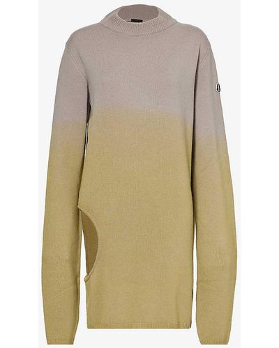 Rick Owens X Moncler Subhuman Gradient-pattern Cashmere Knitted Jumper - Natural