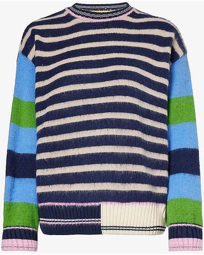 Stine Goya Shea Striped Knitted Jumper - Blue