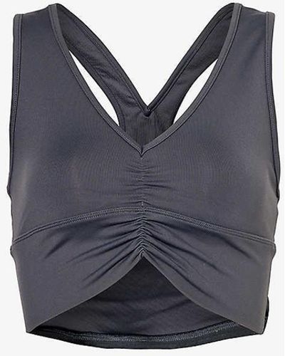 Alo Yoga Wild Thing V-neck Stretch-woven Bra - Blue