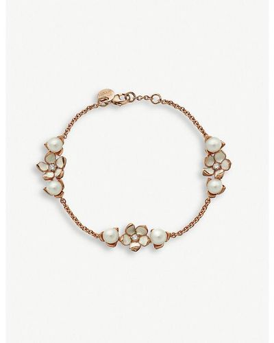 Shaun Leane Cherry Blossom Rose-gold Diamond And Pearl Bracelet - Multicolor
