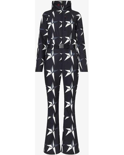 Perfect Moment Pm Star-print Woven Ski Suit - Blue
