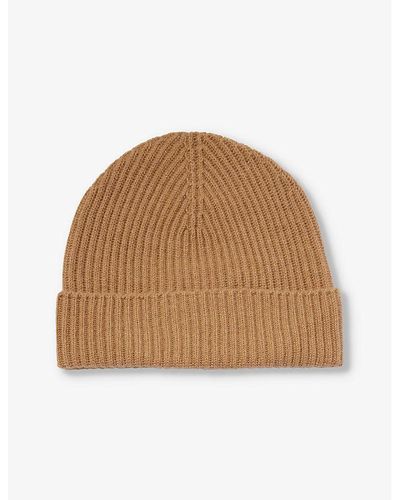 Johnstons of Elgin Ribbed Folded-brim Cashmere Beanie - Brown