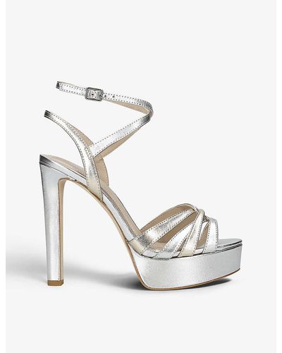 PAIGE Charlee Strappy Metallic Leather Sandals - White