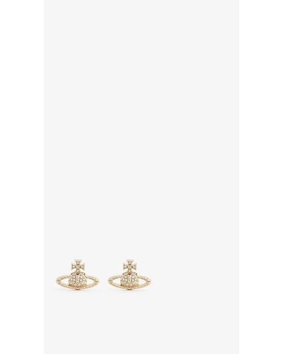 Vivienne Westwood Mayfair Orb Yellow -toned Brass Stud Earrings - Natural