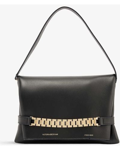 Victoria Beckham Chain-embellished Leather Shoulder Bag - Black