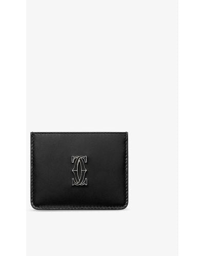 Cartier C De Leather Card Holder - Black