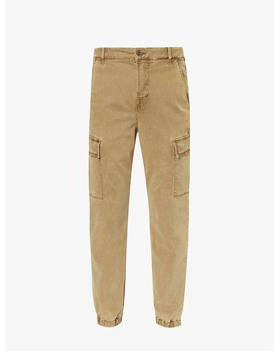7 For All Mankind Tapered-leg Regular-fit Stretch-woven Cargo Chino Pants - Natural