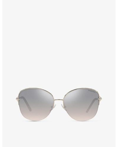 Tiffany & Co. Tf3082 Butterfly-frame Metal And Acetate Sunglasses - Grey