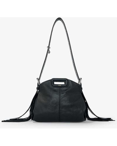 Maje Miss M Mini Leather Shoulder Bag - Black