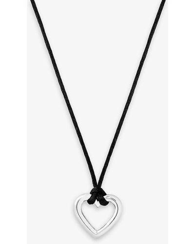 Astrid & Miyu Heart -plated Sterling-silver And Cord Pendant Necklace - Metallic