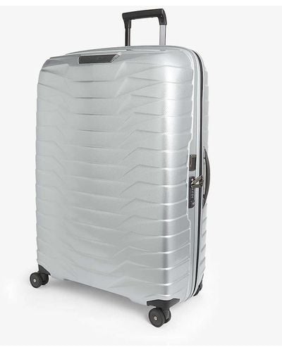Samsonite Spinner Hard Case 4 Wheel Expandable Polypropylene Cabin Suitcase - Metallic