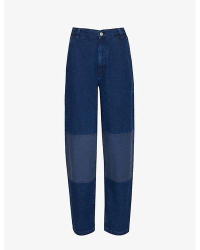 Carhartt WIP Alma Logo-patch Straight-leg Mid-rise Jeans - Blue