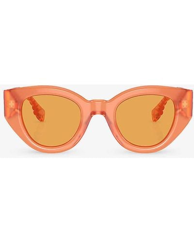 Burberry Be4390 Meadow Cat-eye Acetate Sunglasses - Orange