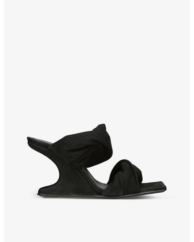 Rick Owens Cantilever 8 Twisted-strap Leather Sandals - Black