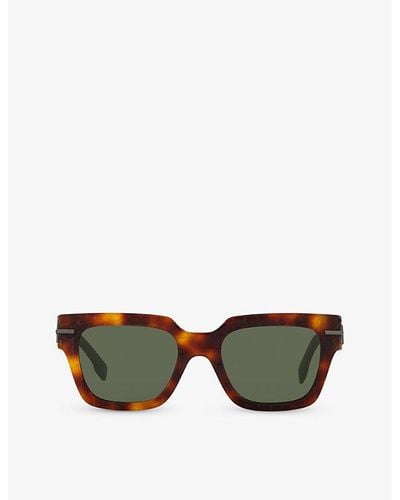 Fendi Fe40078i Irregular-frame Tortoiseshell Acetate Sunglasses - Yellow