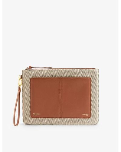 Ted Baker Nishsay Logo-print Canvas Pouch - Brown