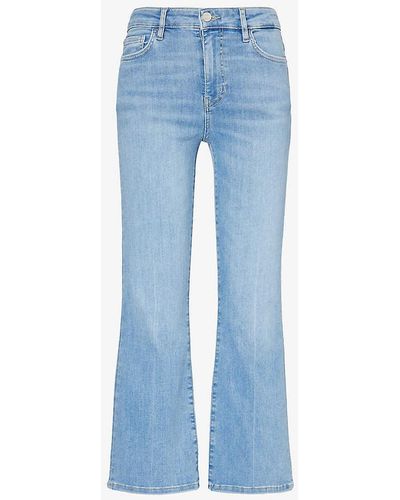 FRAME Le Crop Mini Straight-leg High-rise Organic Denim-blend Jeans - Blue