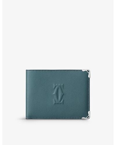 Cartier Must De Six-card Leather Wallet - Blue