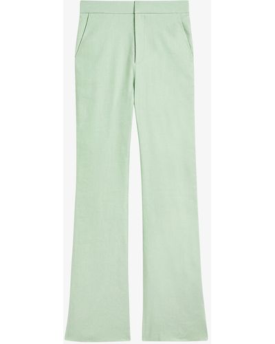 Ted Baker Catrint Slim-fit Flared Stretch Linen-blend Trousers - Blue
