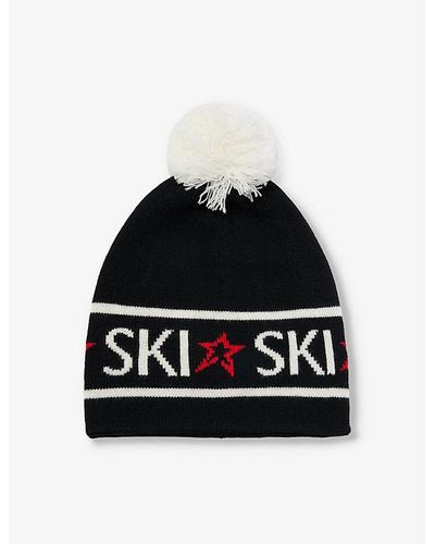 Perfect Moment Ski Bobble-embellished Wool Beanie Hat - Black