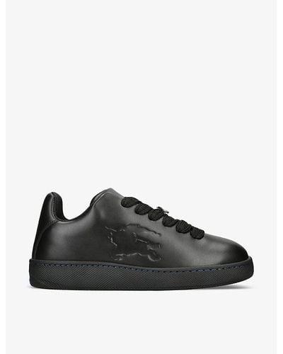 Burberry Barbed Wire-embellished Leather Low-top Trainers - Black