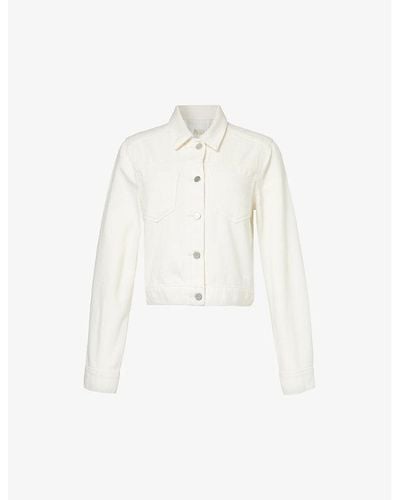 PAIGE Vivienne Patch-pocket Denim-blend Jacket - White