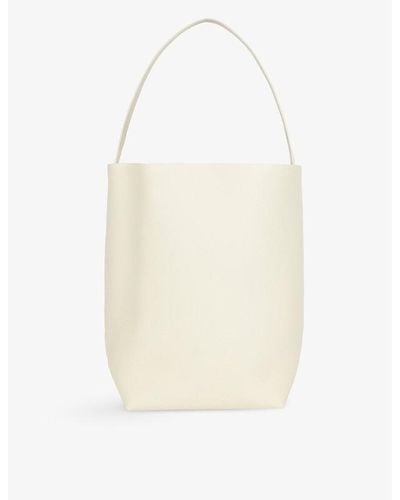 The Row Park Large Leather Shoulder Bag - White