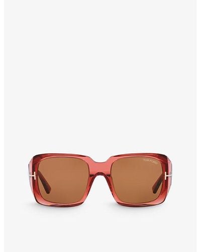 Tom Ford Tr001641 Ryder Square-frame Acetate Sunglasses - Pink