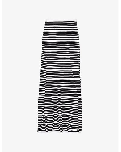 4th & Reckless Eva Stripe-pattern Knitted Maxi Skirt - Blue
