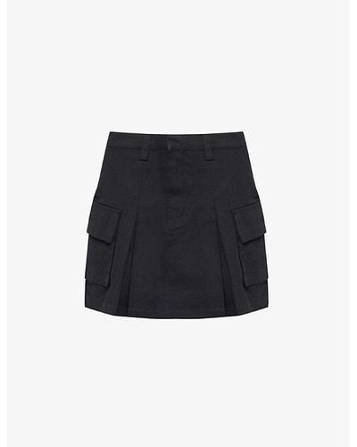 Obey Andrea Cargo Cotton Mini Skirt - Black
