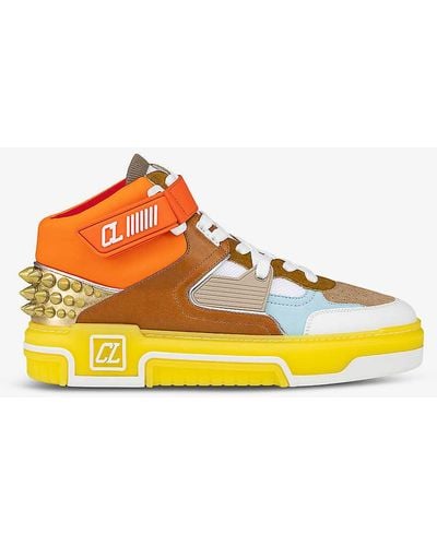 Christian Louboutin Astroloubi Leather Mid-top Trainers - Yellow