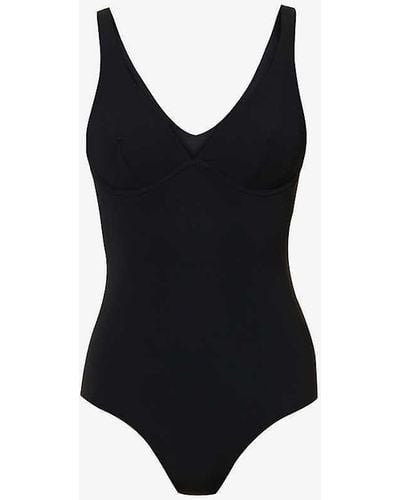 Jets by Jessika Allen Jetset V-neck Stretch Recycled-nylon Swimsuit - Black