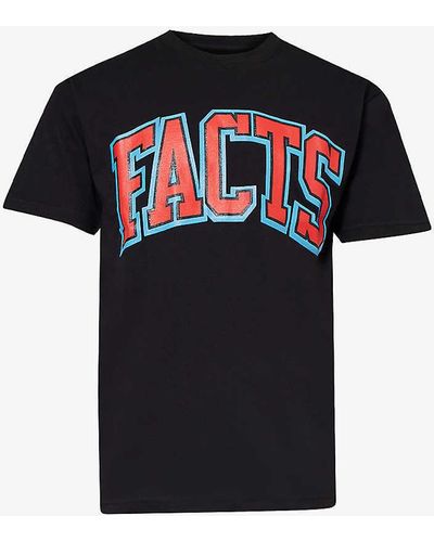 Market X Npr Facts Brand-print Cotton-jersey T-shirt - Black